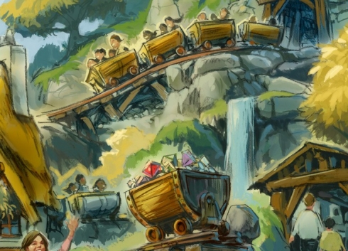 Seven Dwarfs Mine Train vehicle concept art