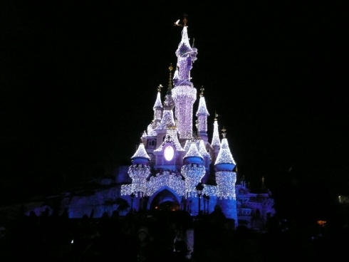Sleeping Beauty Castle Christmas lights