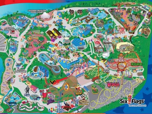 Map of Six Flags Discovery Kingdom