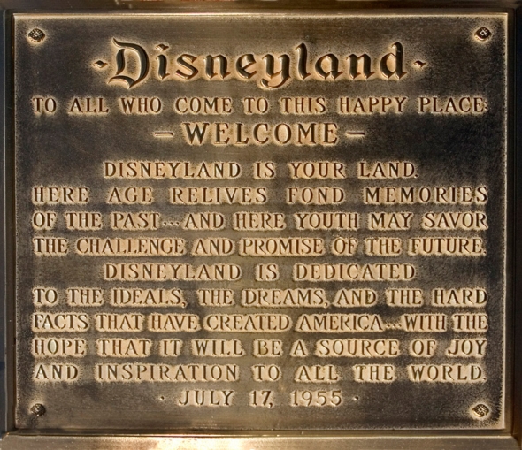 Disneyland dedication