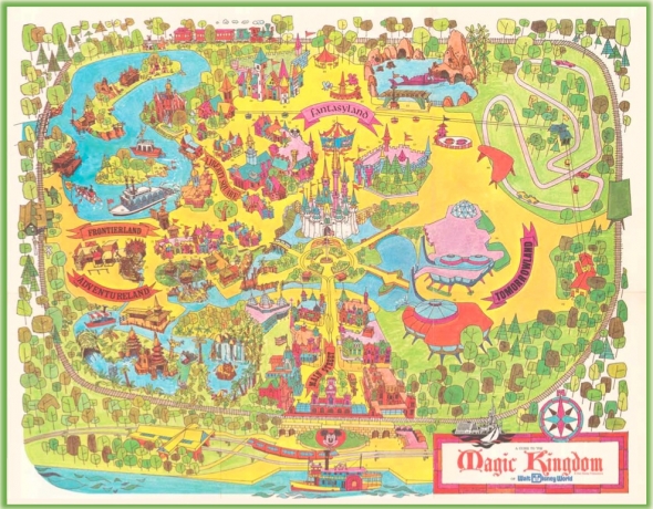 Disneyland vintage guide map
