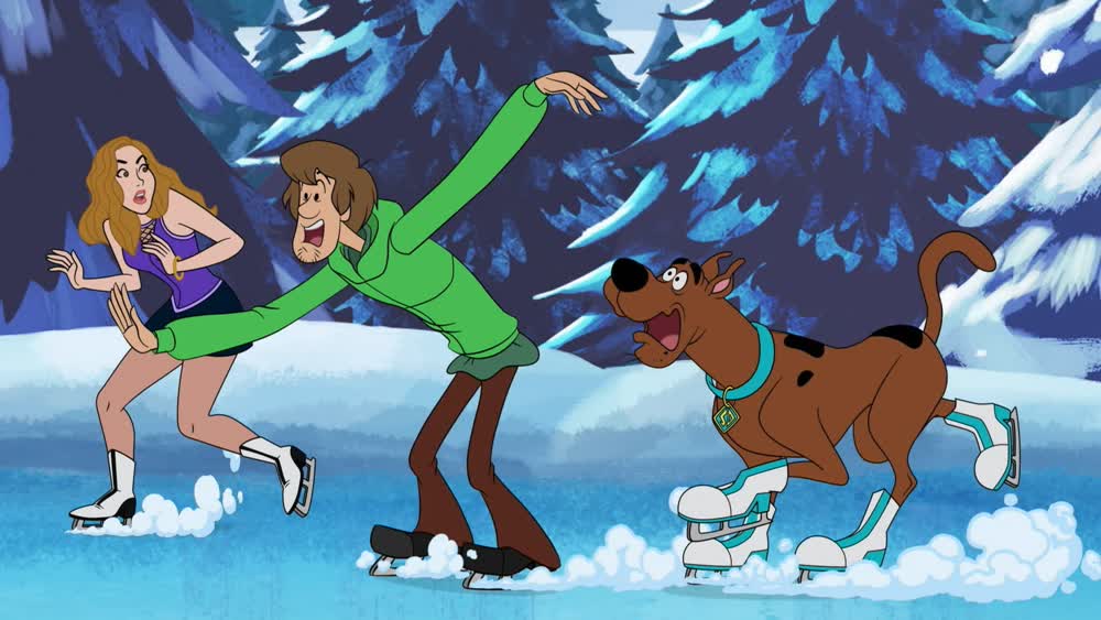 Scooby and Shaggy trying to skate