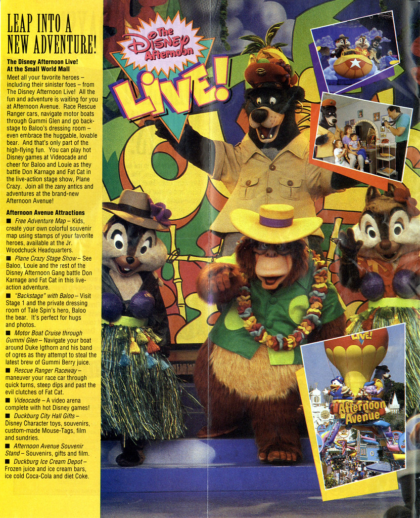 A flyer for Disney Afternoon Avenue.