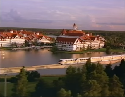 A monorail passes the Grand Floridian