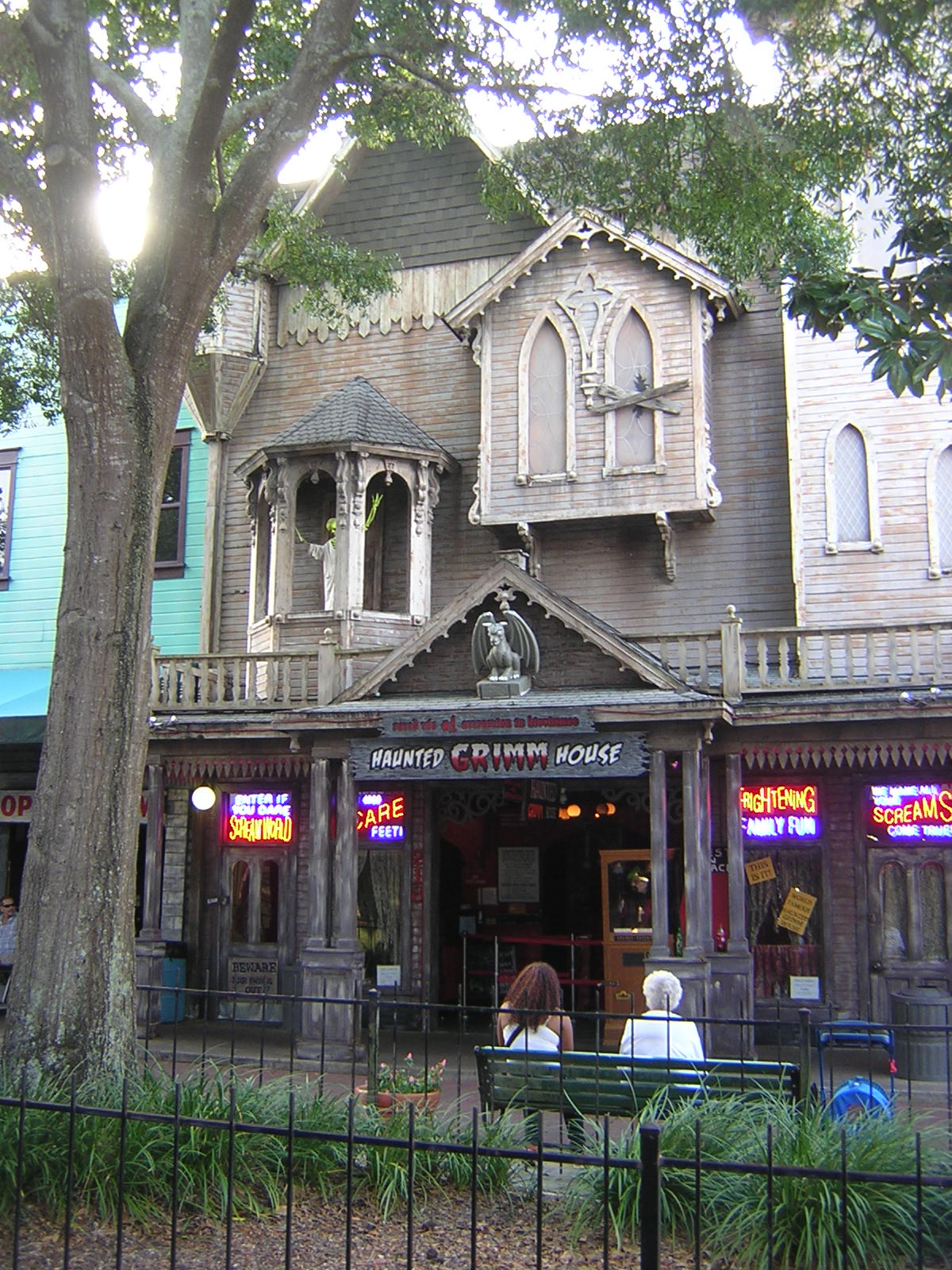 the facade of the Haunted Grimm House