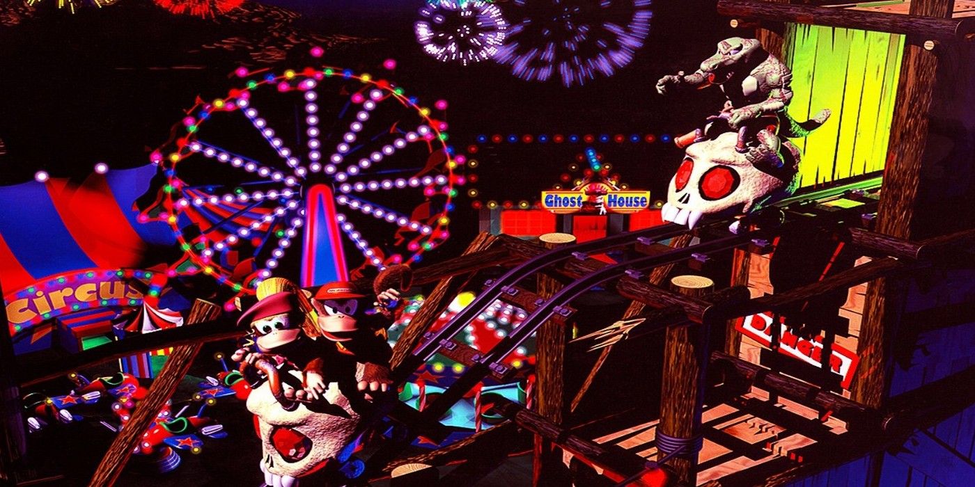 An in-game image of the Donkey Kong Country carnival.