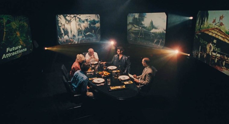 Lunch scene from Jurassic Park with hidden concept art