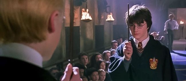 Harry Potter in Defense against the dark arts class in the Harry Potter films 