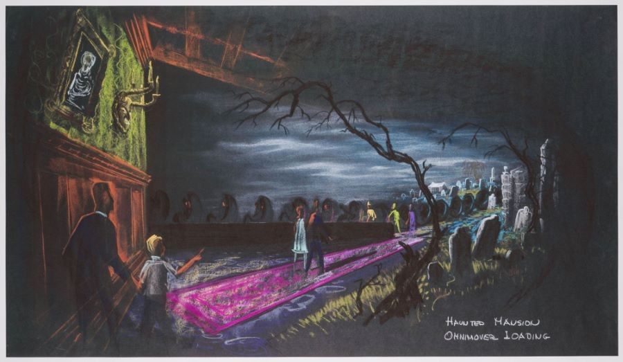 Haunted Mansion Concept Art Featuring The Omnimover
