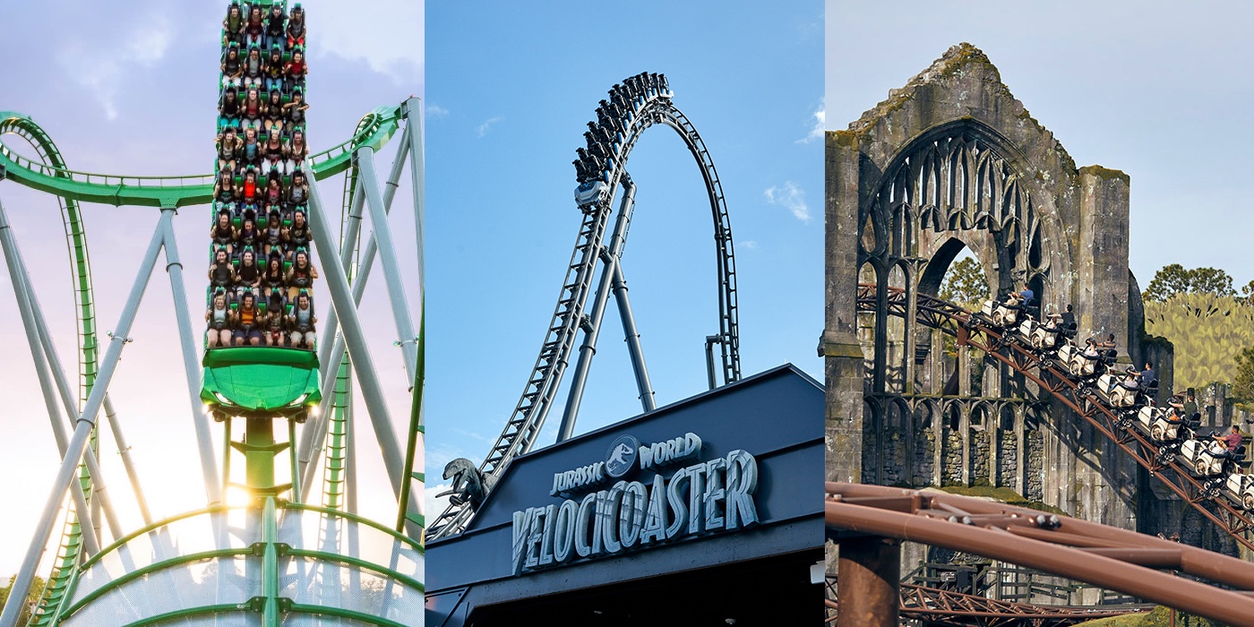 The Incredible Hulk Coaster, Velocicoaster and Hagrid's Motorbike Adventure at Universal's Islands of Adventure