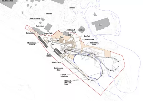 Proposed site plan, Thorpe Park Merlin
