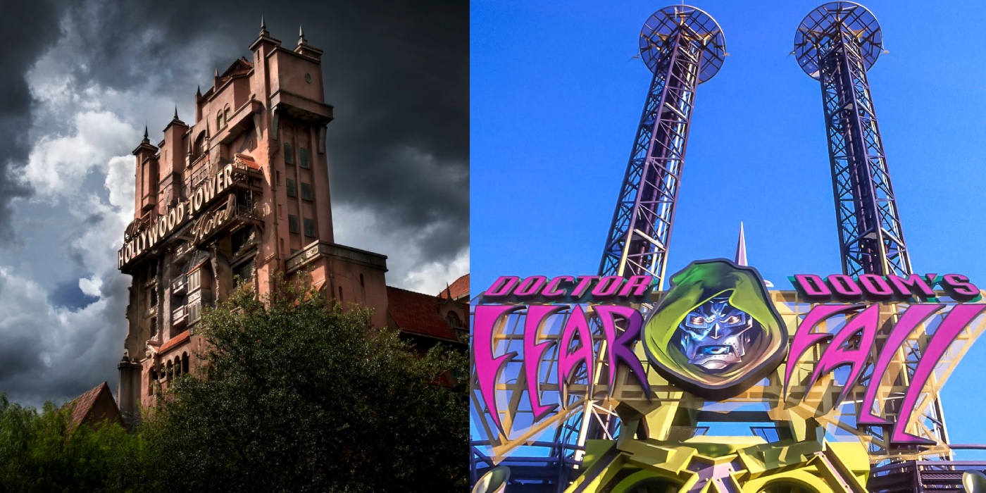Twilight Zone Tower of Terror and Doctor Doom's Fearfall