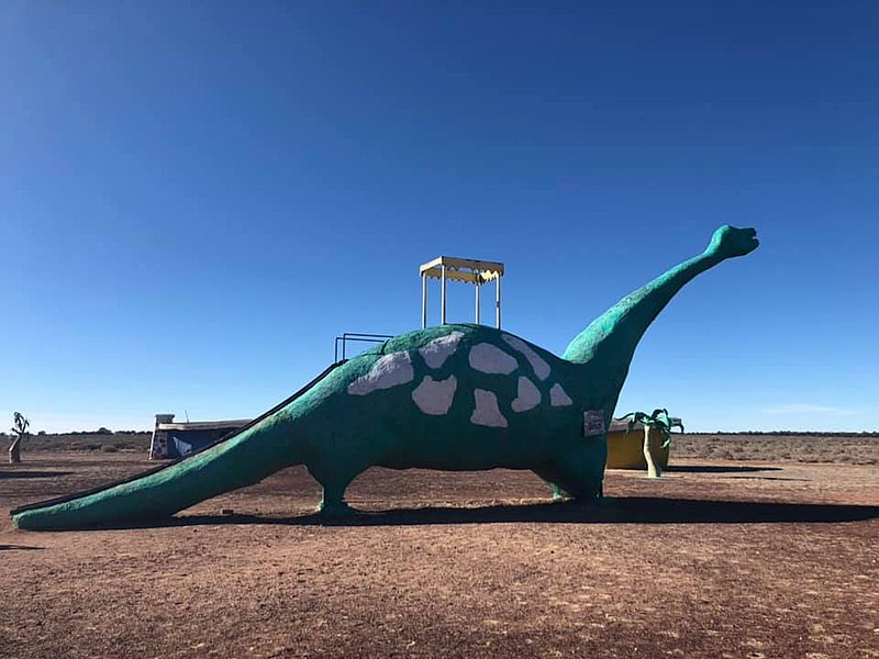 Dinosaur slide at Raptor Ranch