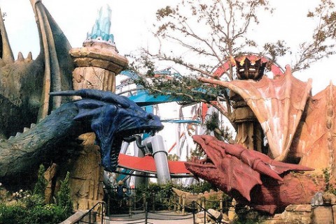Entrance plaza to Dueling Dragons