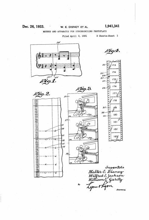 Photoplays patent. Image © Disney.