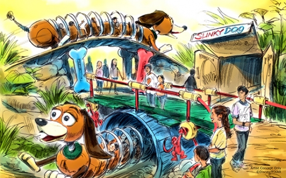 Slinky Dog roller coaster concept art