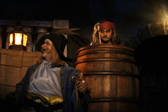 Captain Jack in a barrel