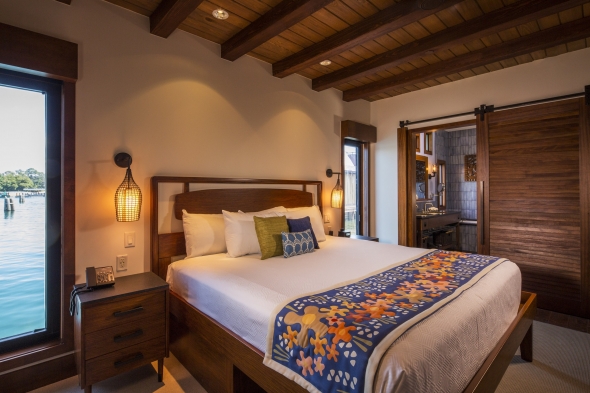 Bedroom at bungalows at The Polynesian Resort