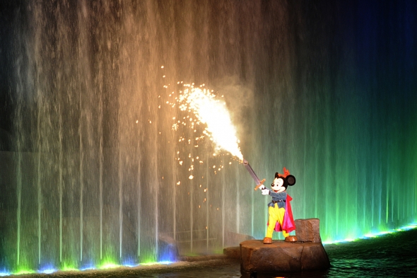 Sorcerer's apprentice Mickey shooting sparks