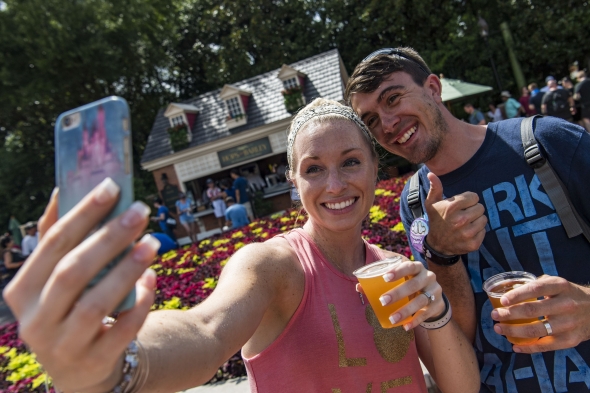 Couple taking selfie at Epcot