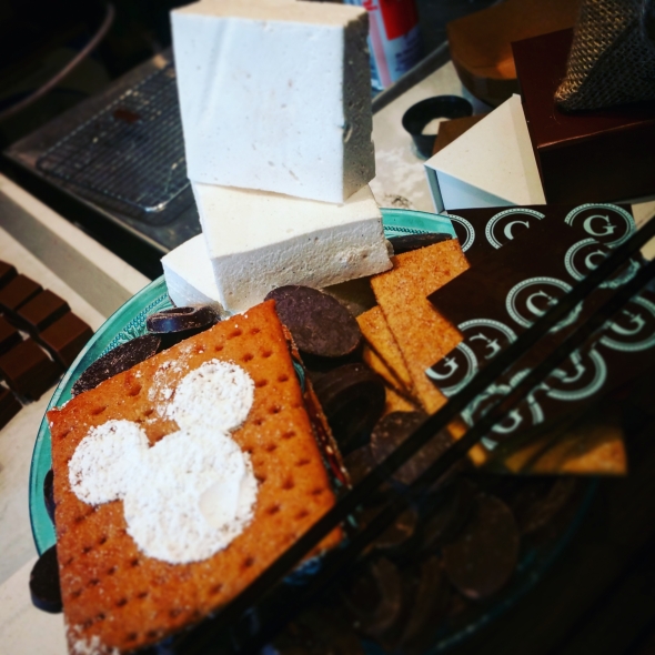 Mickey imprint on a graham cracker