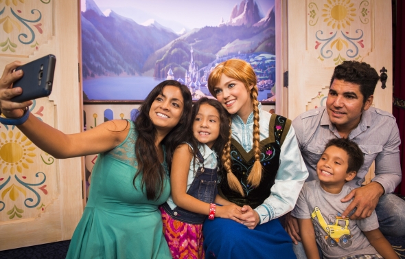 Family with Anna from Frozen