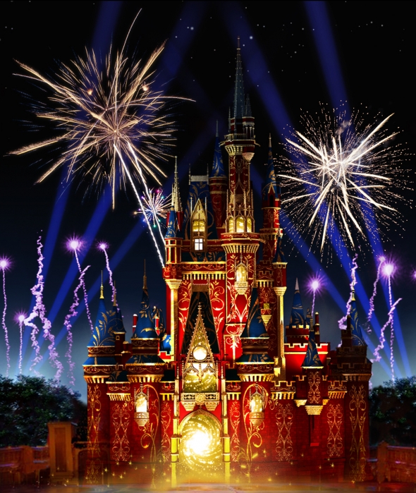 Happily Ever After Fireworks and Castle