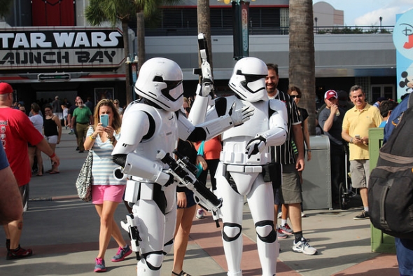 Stormtroopers outside Star Wars Launch Bay