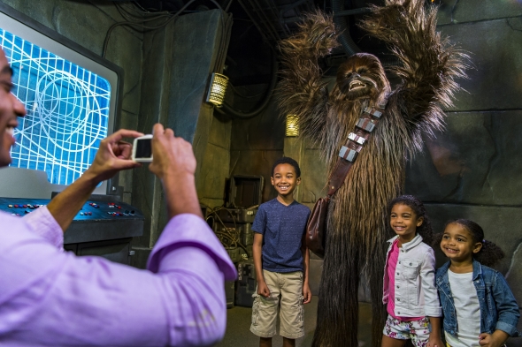 Chewbacca greets kids