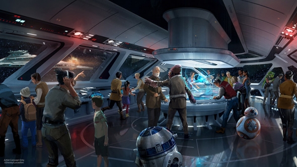 Concept art for Star Wars resort with cantina