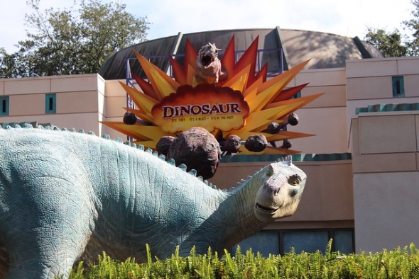 Iguanadon in front of Dinosaur ride