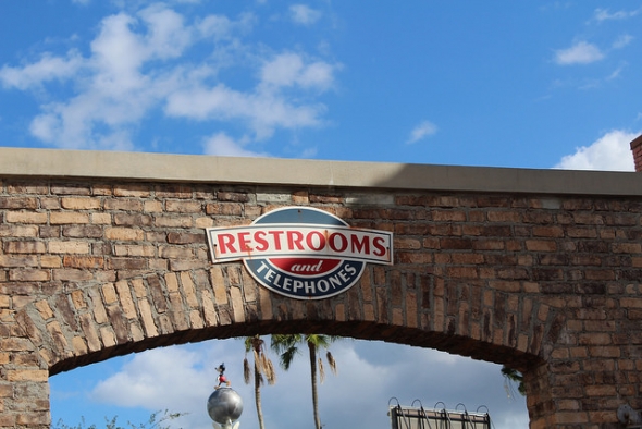 Restrooms sign in Hollywood Studios