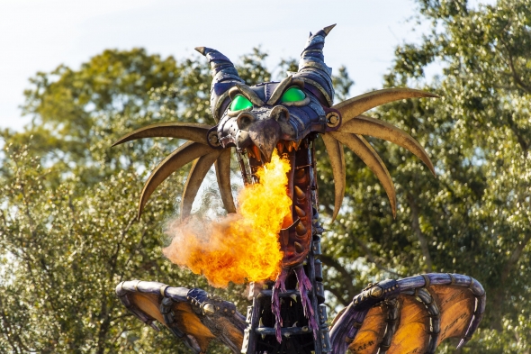 Maleficent dragon blowing fire
