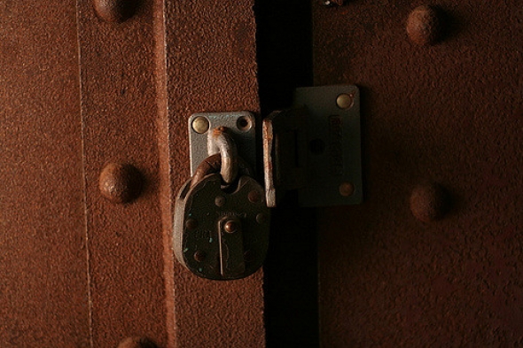 Rusty Lock on a steel door