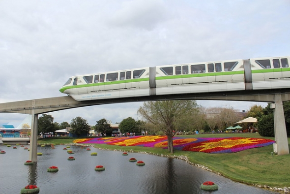 Monorail over gardens
