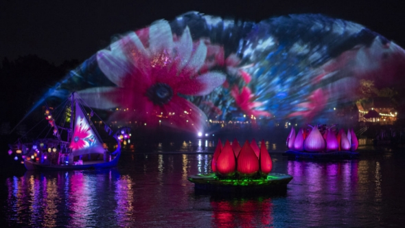 Rivers of Lights flower illusions on the water