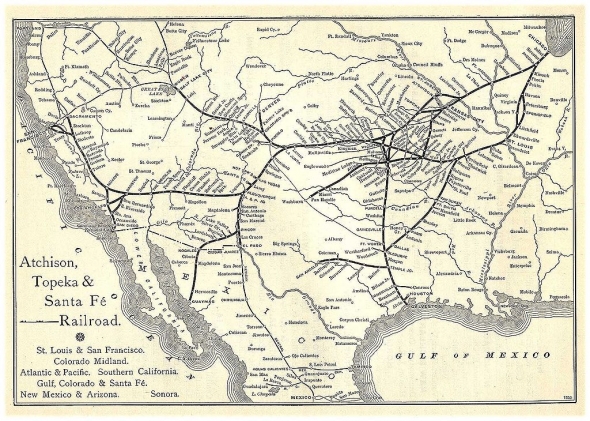 1891 Santa Fe Railroad map