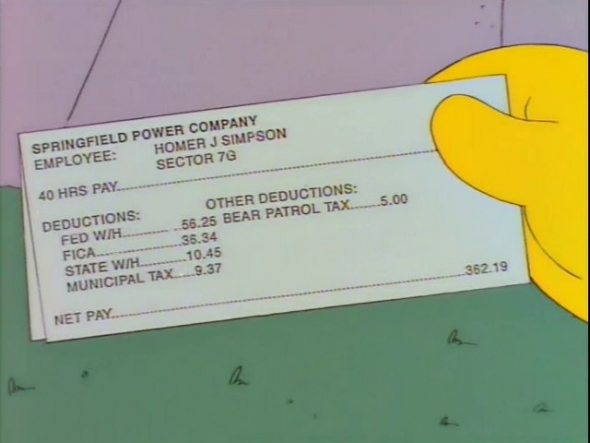 Simpsons pay check