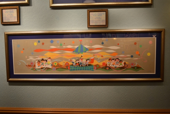 Concept art for Mary Blair's 1967 Tomorrowland murals