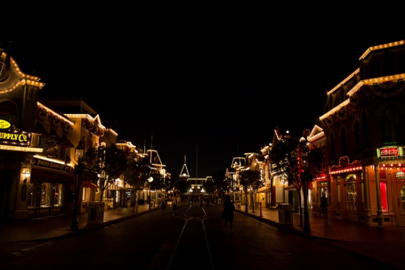 Main Street, U.S.A. at night